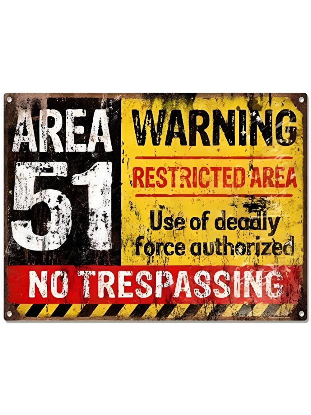 Area 51 No Trespassing Military Vintage Metal Sign Aluminum Sign 12 x 8 Inches